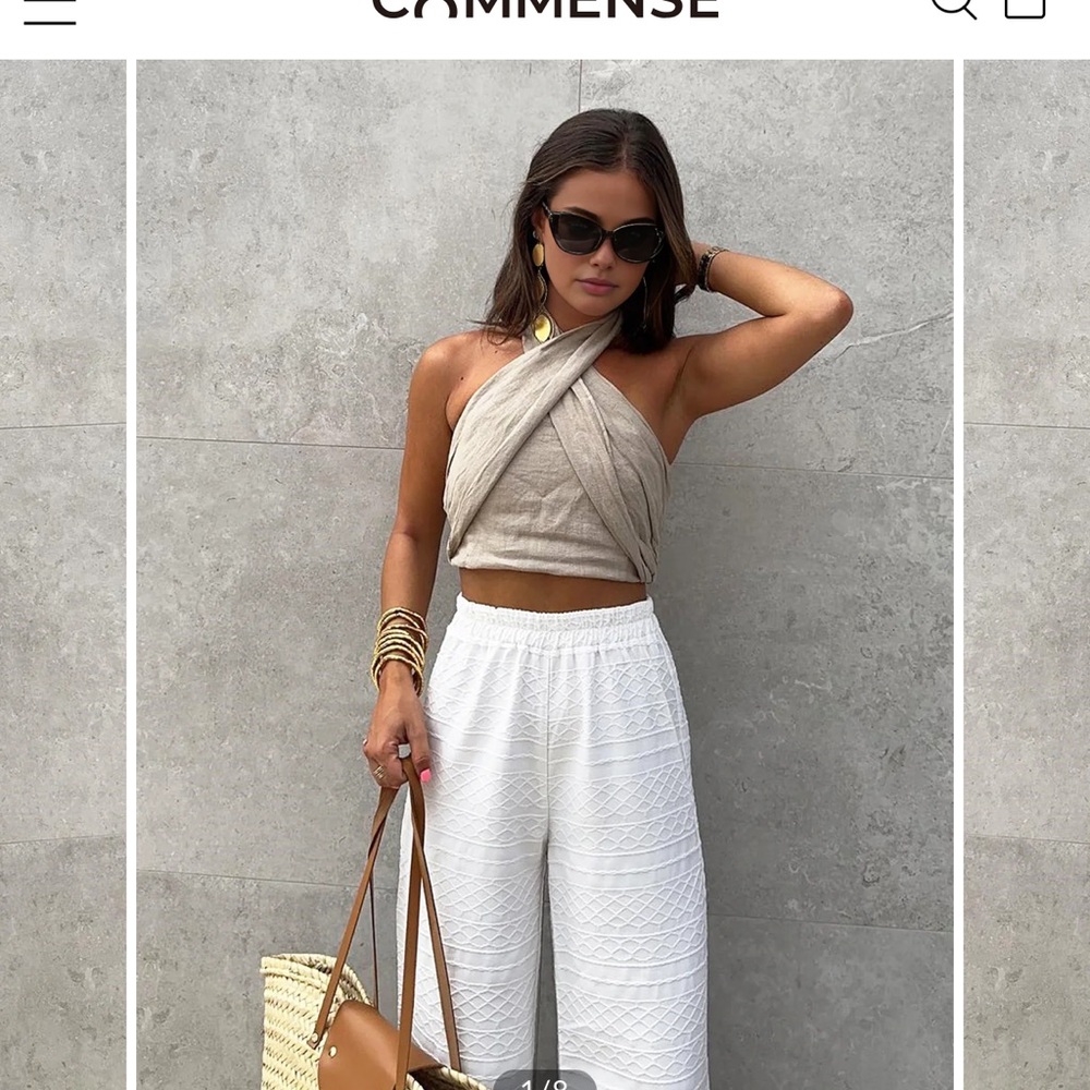 Commense Beige Halter Top